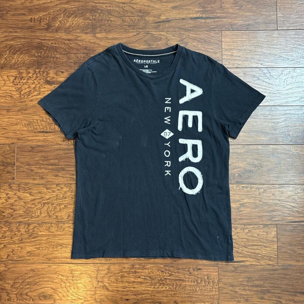 Aeropostale Aero New York Black Graphic T-Shirt Size L